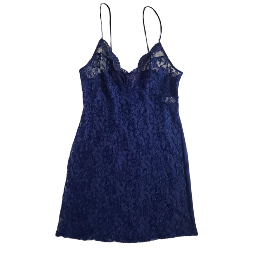 Vintage Navy Blue Negligee Slip